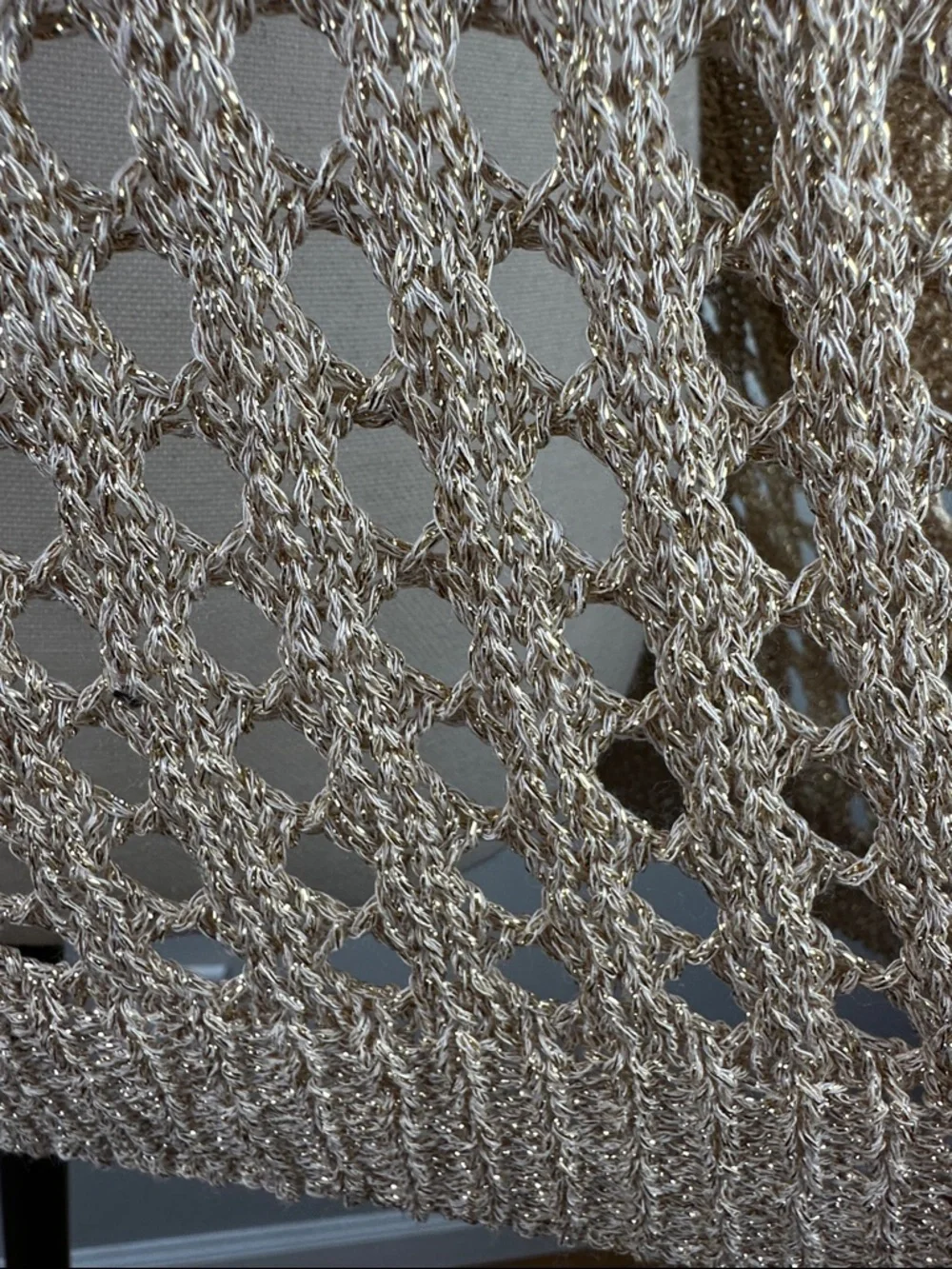 Carla Giannini Rare Crochet Knit Vintage Gold Metallic Cardigan NEW! - Picture 9 of 11
